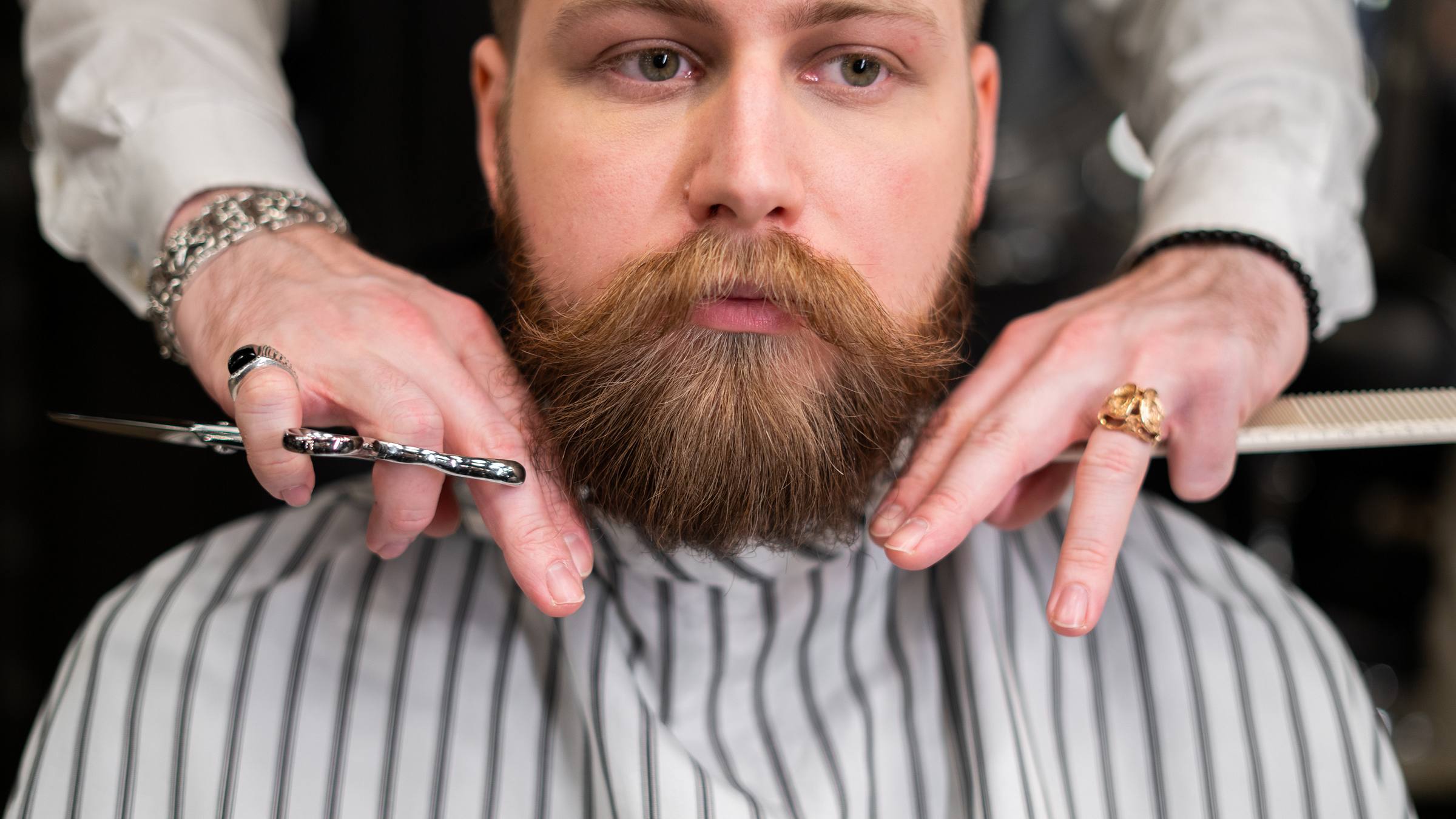 Modern upscale barbershop environment